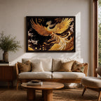 Phoenix Wall Art Firebird Framed Canvas Mythology Fantasy Boho Home Decor
