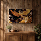 Phoenix Wall Art Firebird Framed Canvas Mythology Fantasy Boho Home Decor
