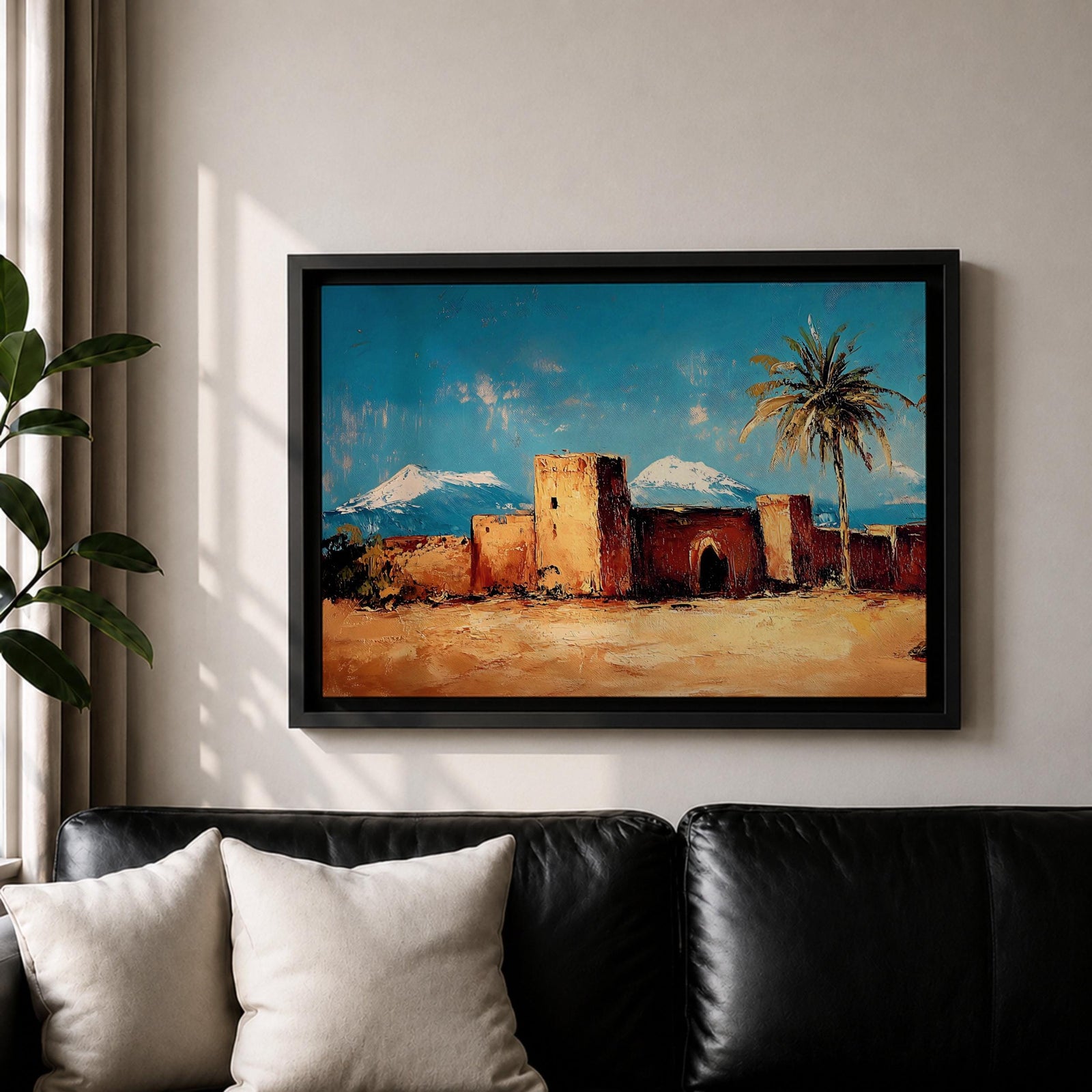 Desert Village Wall Art Kasbah Framed Canvas Moroccan Desert Atlas Rustic Home Decor