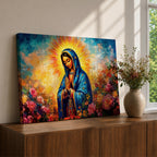 Our Lady of Guadalupe Wall Art La Morenita Framed Canvas Mexican Catholic Home Decor