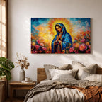 Our Lady of Guadalupe Wall Art La Morenita Framed Canvas Mexican Catholic Home Decor