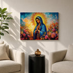 Our Lady of Guadalupe Wall Art La Morenita Framed Canvas Mexican Catholic Home Decor