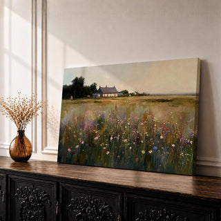 Wildflower Meadow Wall Art Prairie Framed Canvas Countryside Cottage Rustic Boho Home Decor