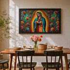 Our Lady of Guadalupe Wall Art Virgin Mary Framed Canvas Mexican Catholic Home Decor