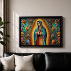 Our Lady of Guadalupe Wall Art Virgin Mary Framed Canvas Mexican Catholic Home Decor
