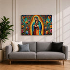 Our Lady of Guadalupe Wall Art Virgin Mary Framed Canvas Mexican Catholic Home Decor