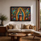 Our Lady of Guadalupe Wall Art Virgin Mary Framed Canvas Mexican Catholic Home Decor