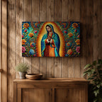 Our Lady of Guadalupe Wall Art Virgin Mary Framed Canvas Mexican Catholic Home Decor
