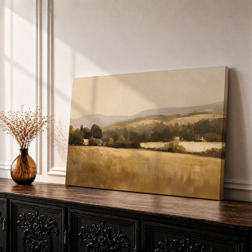 Countryside Wall Art Pastoral Framed Canvas Rural Meadow Rustic Farmhouse Vintage Home Decor