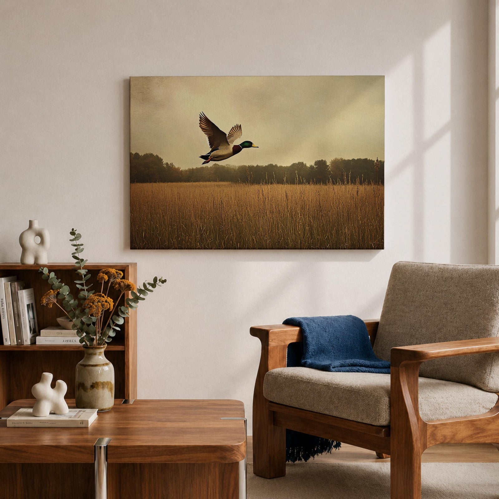 Mallard Duck Wall Art Anas Platyrhynchos Framed Canvas Wildlife Rustic Farmhouse Nature Home Decor