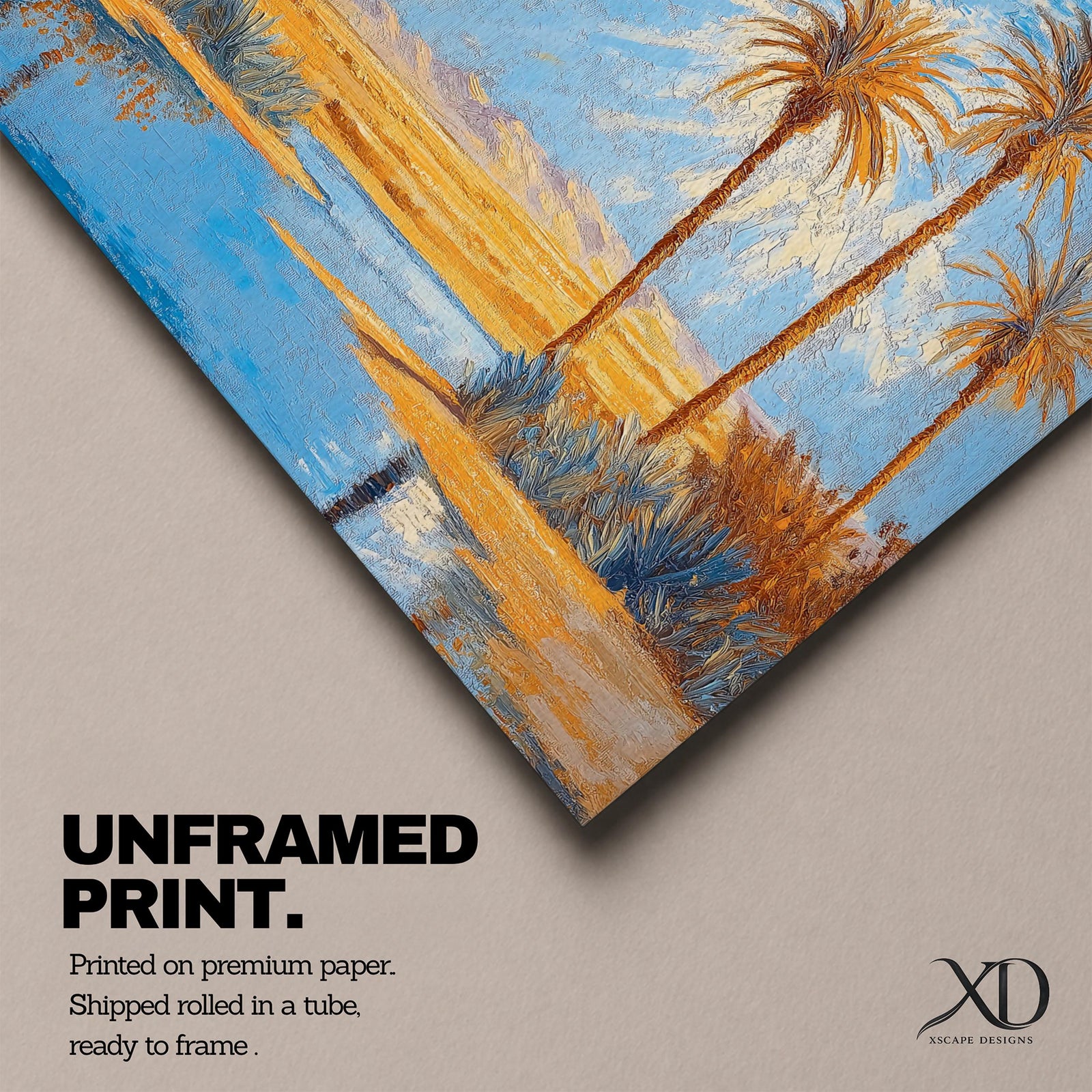 Palm Tree Wall Art Arabian Oasis Framed Canvas Desert Oasis Impasto Nature Home Decor