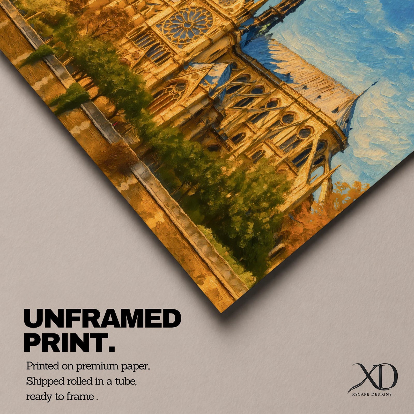 Notre Dame Cathedral Wall Art Gothic Facade Framed Canvas Cathedral of Paris City Decor