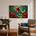 Mermaid Wall Art Sea Maiden Framed Canvas Ocean Fantasy Mythology Boho Home Decor