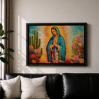 Our Lady of Guadalupe Wall Art Radiant Halo Framed Canvas La Guadalupana Catholic Decor