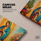 Our Lady of Guadalupe Wall Art Radiant Halo Framed Canvas La Guadalupana Catholic Decor