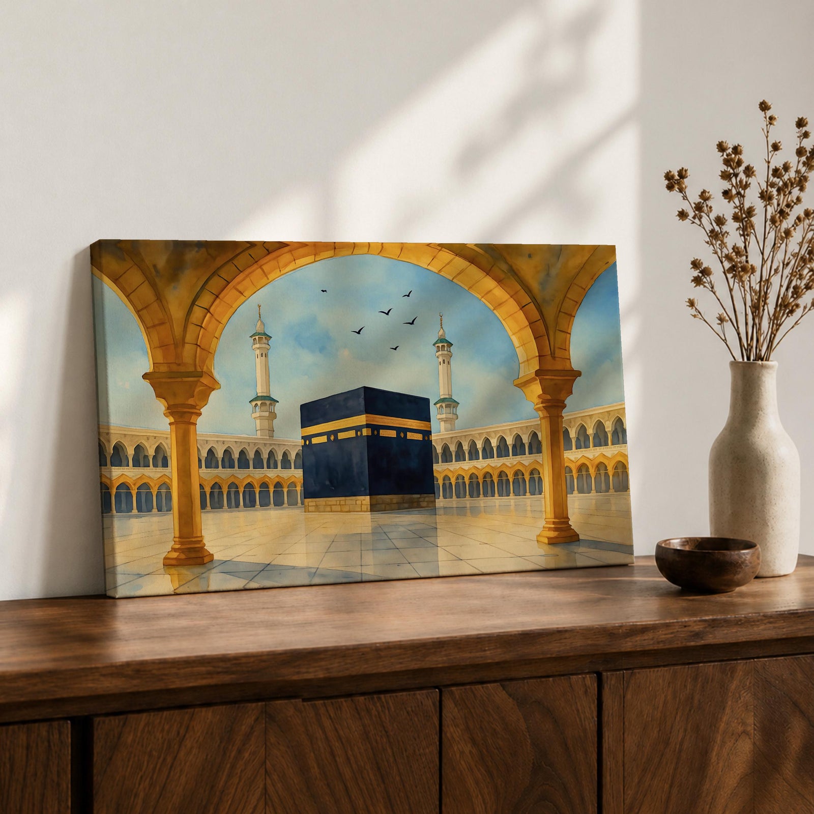 Kaaba Wall Art Arch View Framed Canvas Masjid Al Haram Mecca Hajj Islamic Decor