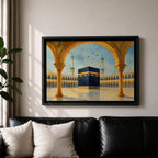 Kaaba Wall Art Arch View Framed Canvas Masjid Al Haram Mecca Hajj Islamic Decor