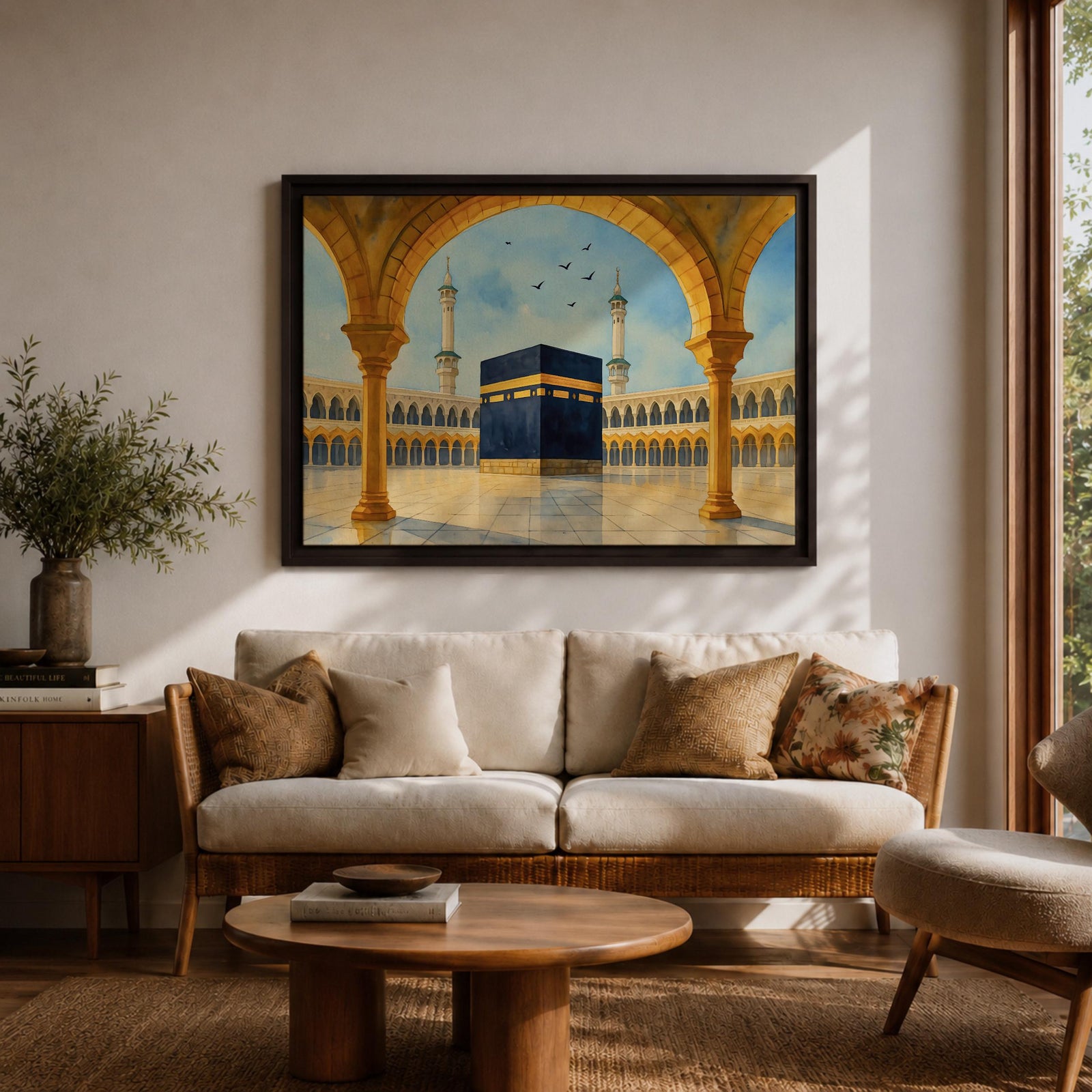 Kaaba Wall Art Arch View Framed Canvas Masjid Al Haram Mecca Hajj Islamic Decor