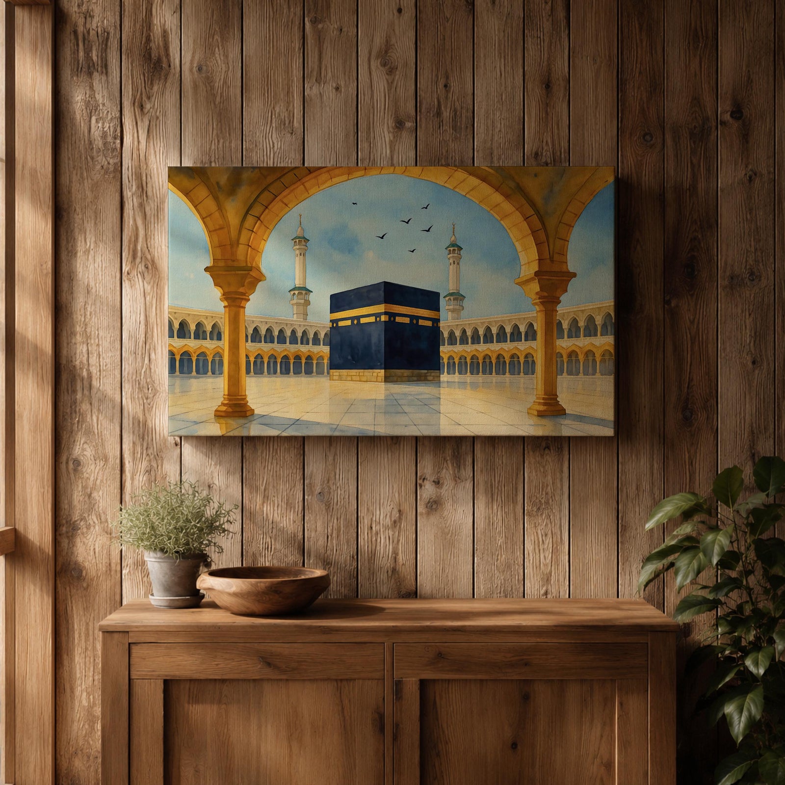 Kaaba Wall Art Arch View Framed Canvas Masjid Al Haram Mecca Hajj Islamic Decor