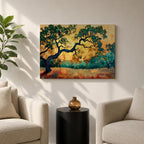 Oak Tree Wall Art Quercus Framed Canvas Landscape Sunset Rustic Farmhouse Home Decor