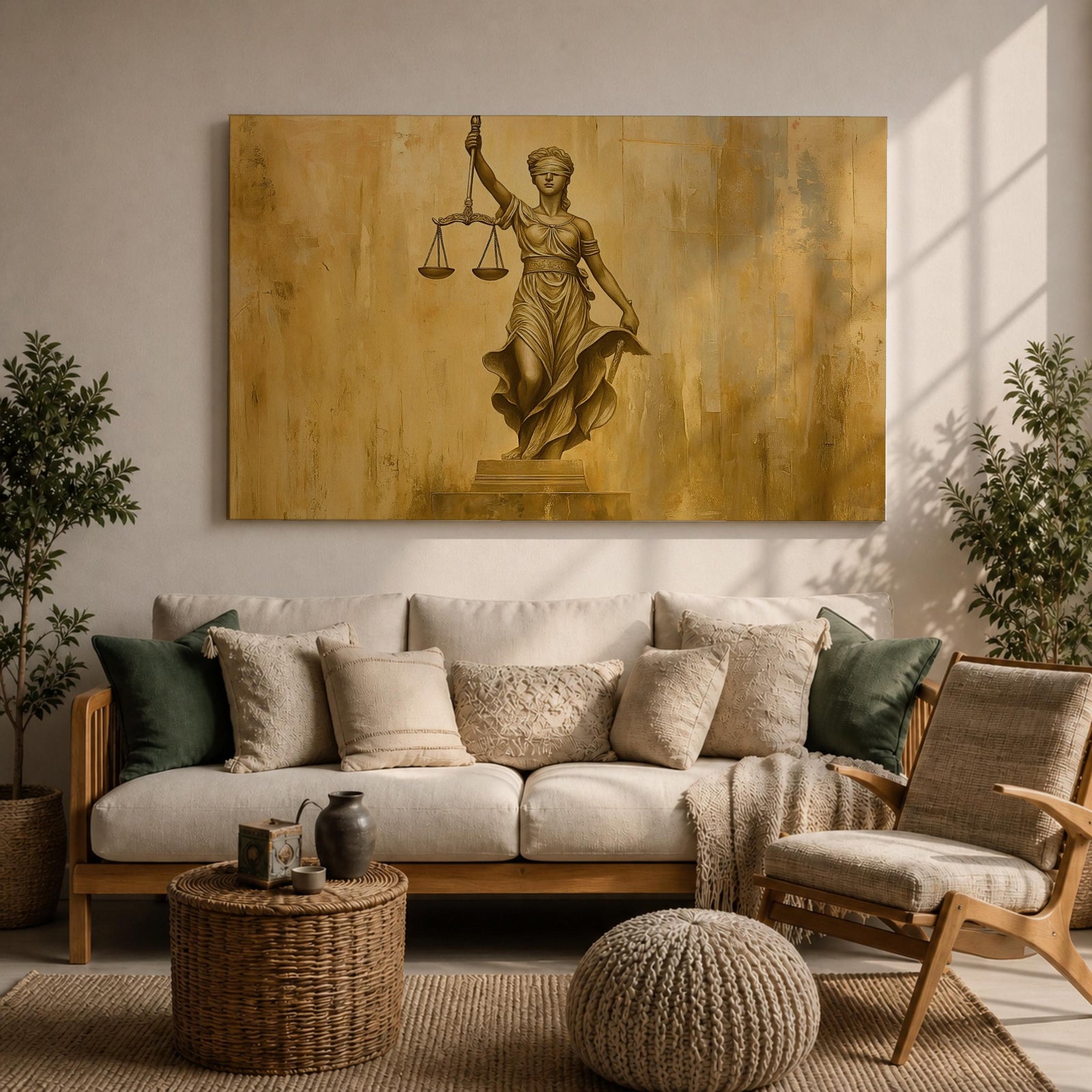 Lady Justice Wall Art La Justicia Framed Canvas Courtroom Lawyer Attorney Legal Home Decor