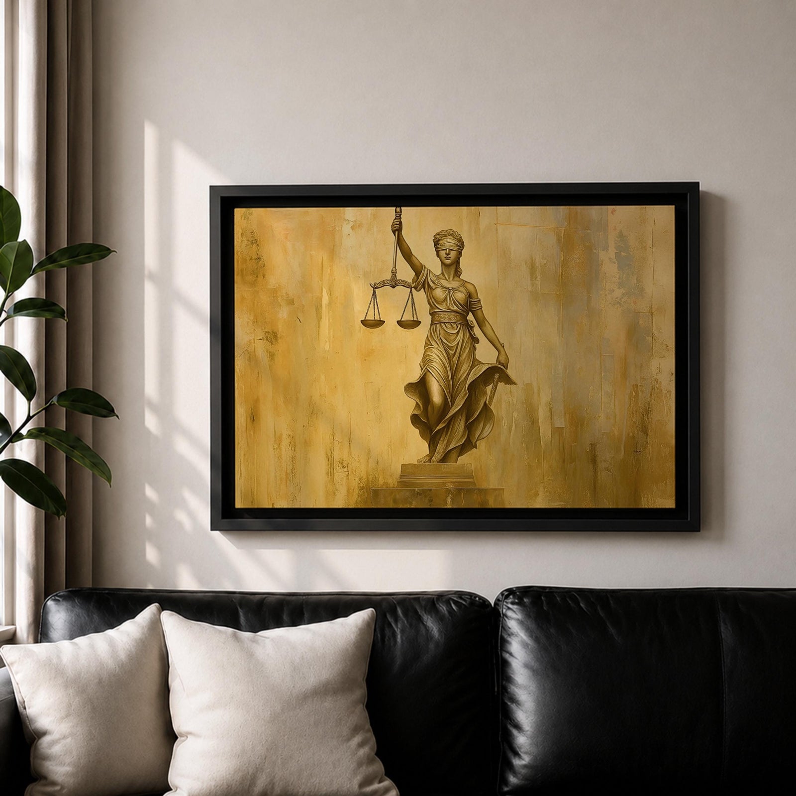 Lady Justice Wall Art La Justicia Framed Canvas Courtroom Lawyer Attorney Legal Home Decor