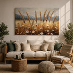 Wheat Field Wall Art Barley Field Framed Canvas Harvest Rustic Landscape Farmhouse Home Decor