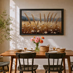 Wheat Field Wall Art Barley Field Framed Canvas Harvest Rustic Landscape Farmhouse Home Decor