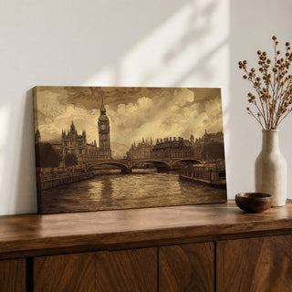 Big Ben Wall Art Elizabeth Tower Framed Canvas London Westminster Vintage British Home Decor
