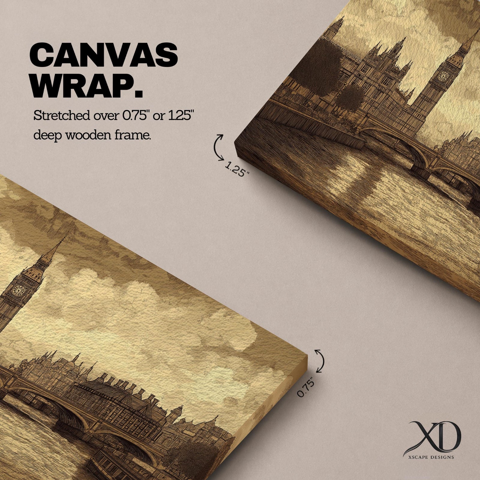 Big Ben Wall Art Elizabeth Tower Framed Canvas London Westminster Vintage British Home Decor