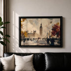 Big Ben Wall Art Elizabeth Tower Framed Canvas Westminster London Watercolor City Home Decor
