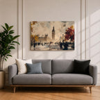 Big Ben Wall Art Elizabeth Tower Framed Canvas Westminster London Watercolor City Home Decor