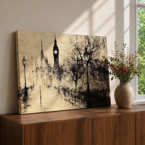Big Ben Wall Art Elizabeth Tower Framed Canvas Vintage London British City Home Decor
