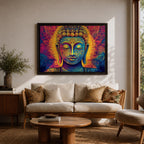 Buddha Wall Art Shakyamuni Framed Canvas Meditation Zen Buddhist Spiritual Living Room Decor