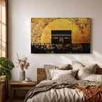 Kaaba Mecca Wall Art Sacred Kaaba Framed Canvas Islamic Mosque Prayer Room Decor