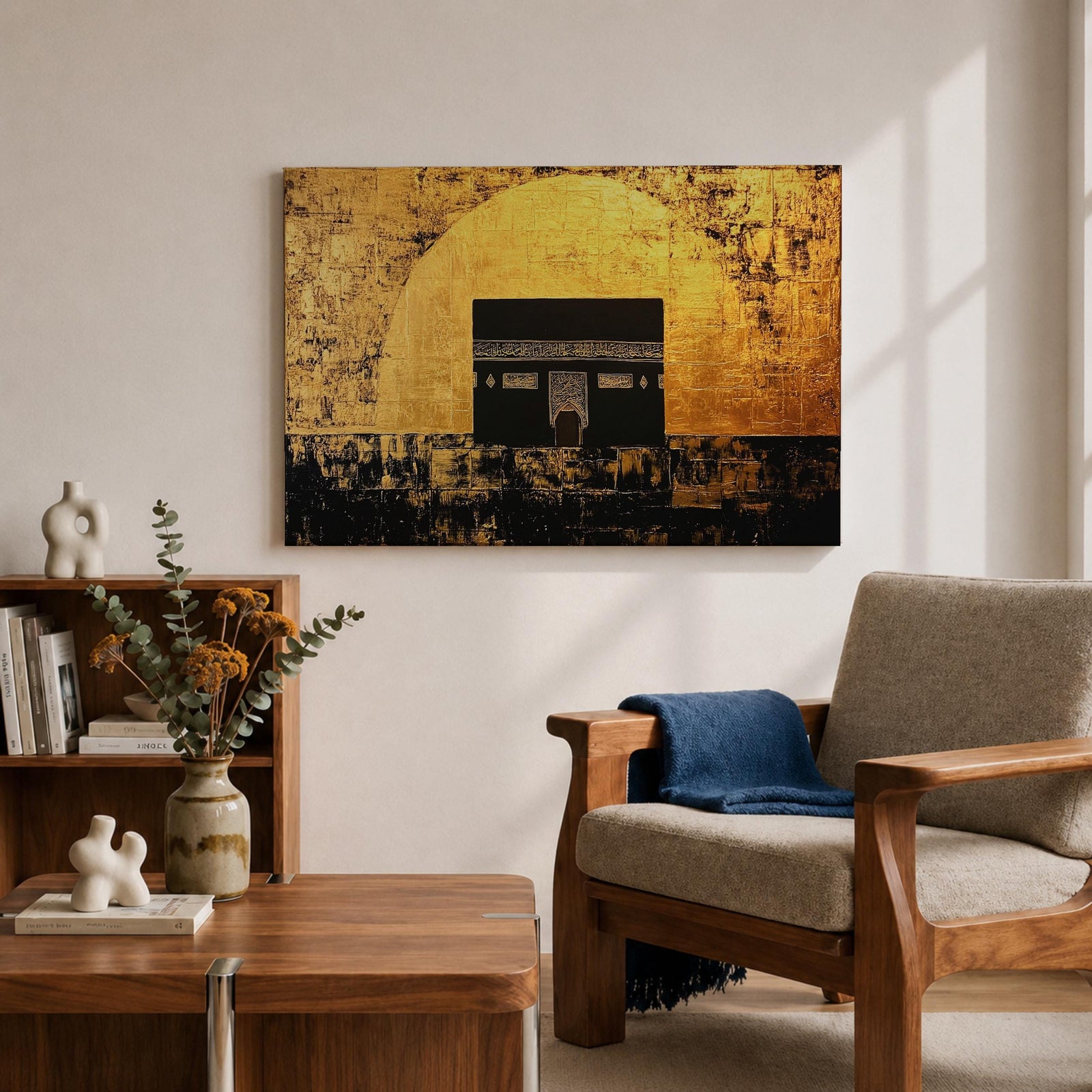 Kaaba Mecca Wall Art Sacred Kaaba Framed Canvas Islamic Mosque Prayer Room Decor