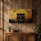 Kaaba Mecca Wall Art Sacred Kaaba Framed Canvas Islamic Mosque Prayer Room Decor
