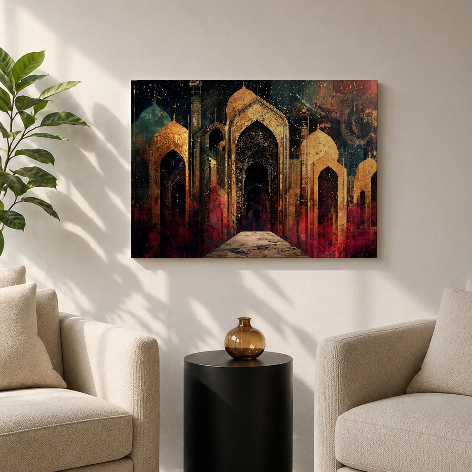 Islamic Archway Wall Art Moorish Arch Framed Canvas Ornate Palace Moroccan Home Decor