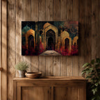 Islamic Archway Wall Art Moorish Arch Framed Canvas Ornate Palace Moroccan Home Decor