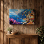 Amalfi Coast Wall Art Costiera Amalfitana Framed Canvas Mediterranean Impasto Living Room Decor