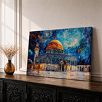 Dome of the Rock Wall Art Temple Mount Framed Canvas Islamic Architecture Home Decor