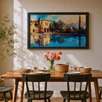 Mediterranean Villa Wall Art Toscana Framed Canvas Cypress Landscape Rustic Home Decor