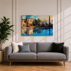 Mediterranean Villa Wall Art Toscana Framed Canvas Cypress Landscape Rustic Home Decor