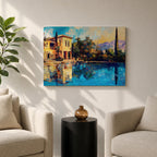Mediterranean Villa Wall Art Toscana Framed Canvas Cypress Landscape Rustic Home Decor