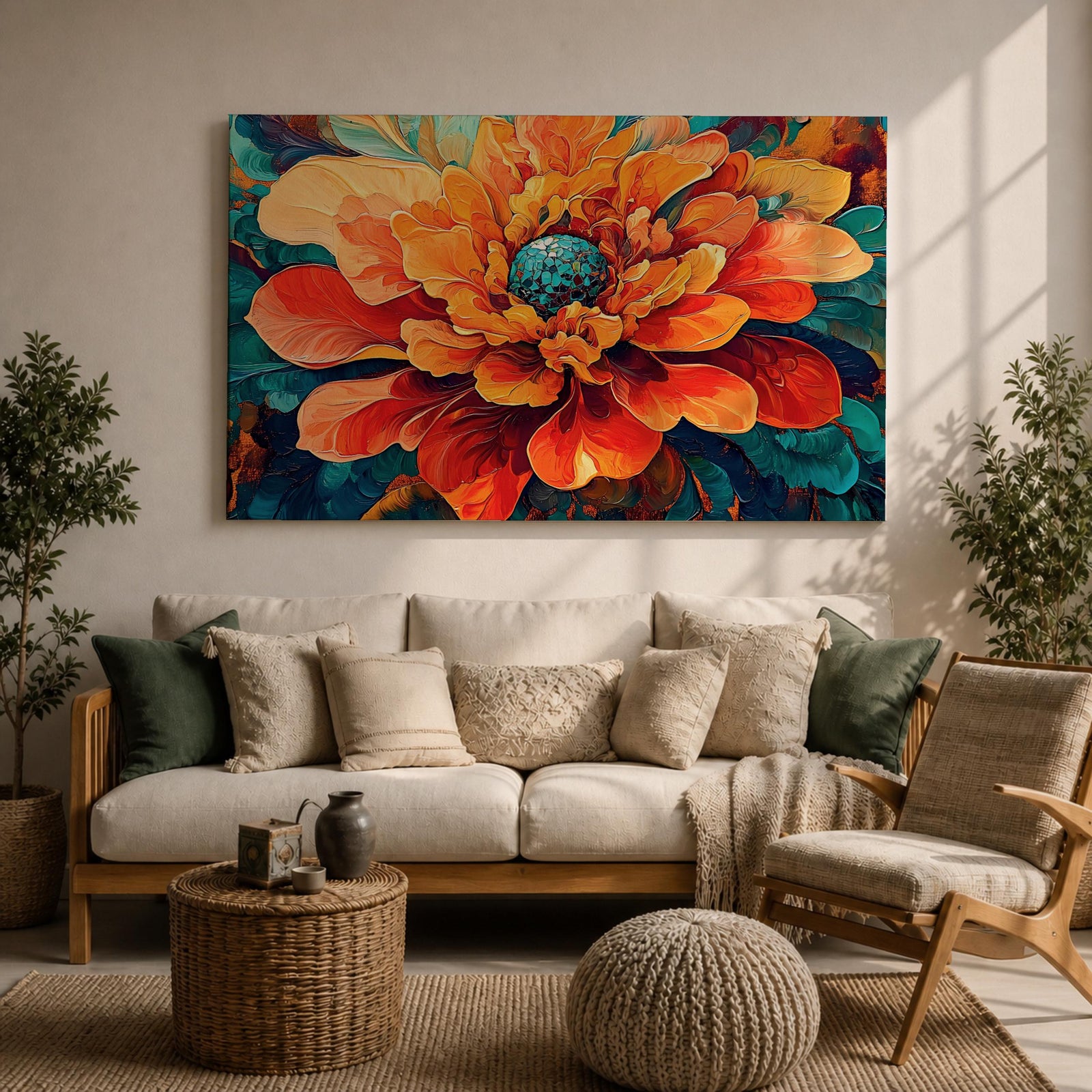 Peony Wall Art Bloom Framed Canvas Botanical Garden Abstract Floral Living Room Home Decor