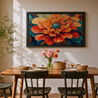 Peony Wall Art Bloom Framed Canvas Botanical Garden Abstract Floral Living Room Home Decor