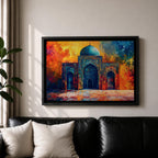 Islamic Mosque Wall Art Mughal Mosque Framed Canvas Ornate Archway Muslim Home Decor