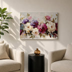 Peony Wall Art Bouquet Framed Canvas Botanical Garden Impasto Floral Bedroom Home Decor