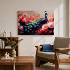 Peacock Wall Art Royal Feathers Framed Canvas Botanical Floral Nature Exotic Garden Decor