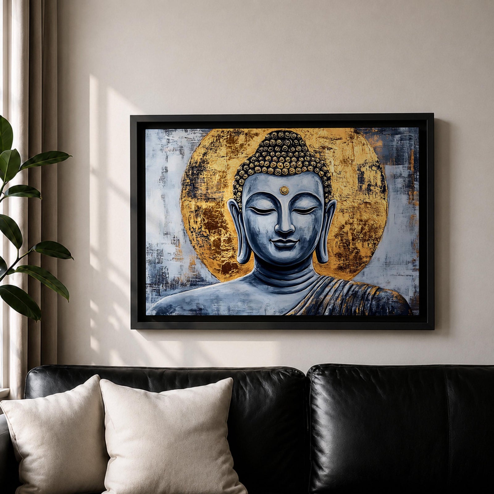 Buddha Wall Art Siddhartha Framed Canvas Zen Spiritual Meditation Boho Home Decor